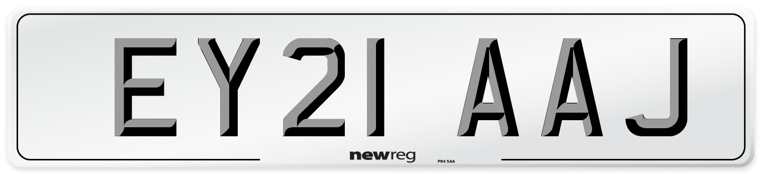EY21 AAJ Number Plate from New Reg